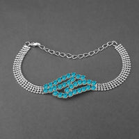 Urthn Silver Plated Blue Austrian Stone Bracelet - 1401711