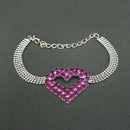 Urthn Purple Austrian Stone Heart Shaped Silver Plated Bracelet