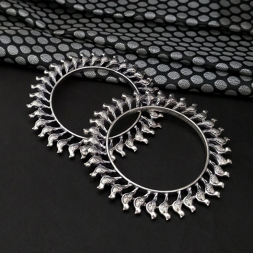 Urthn Oxidised Plated Bird Design Bangles Set