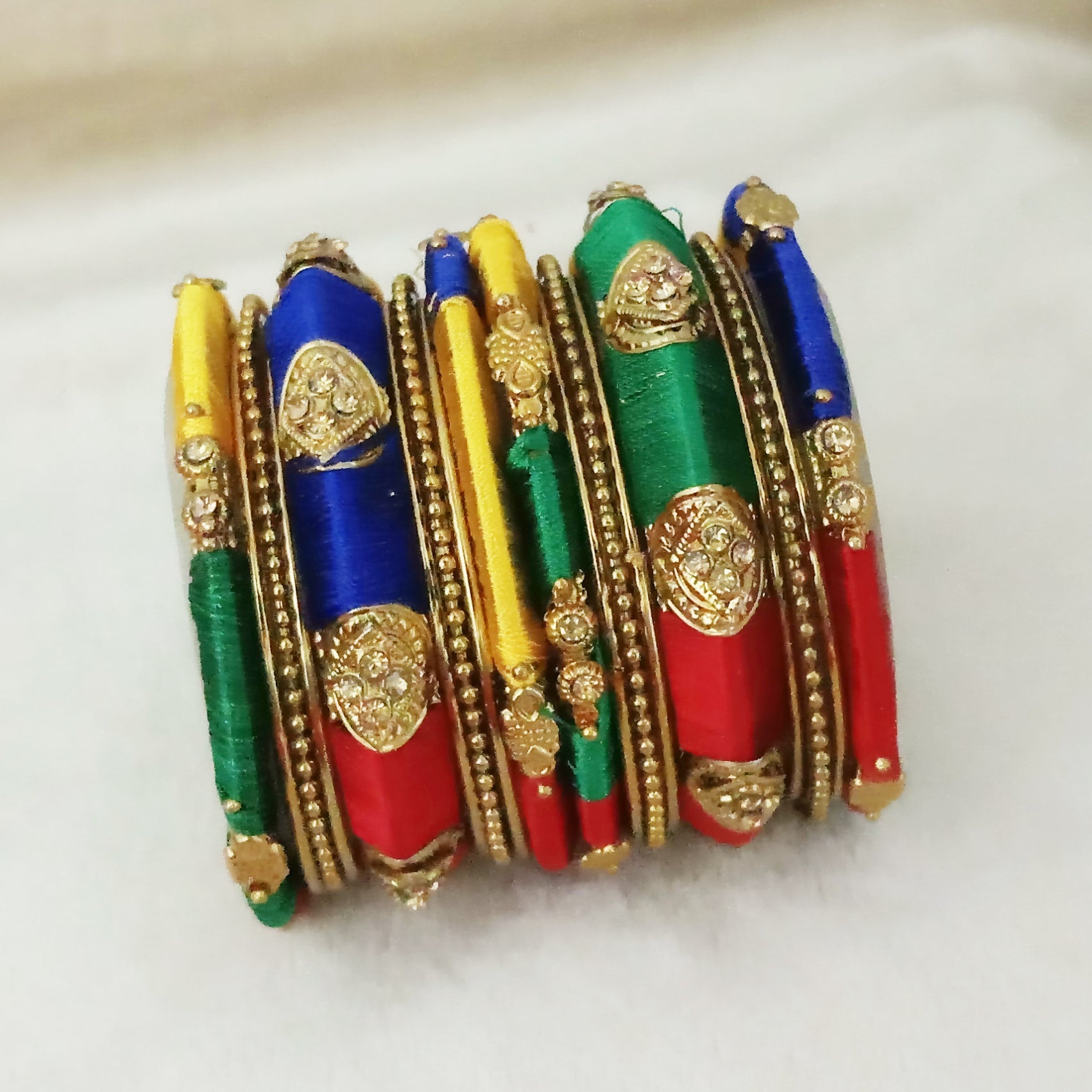 Sejal Green Color Austrian Stone Bangle Set  - 1403729