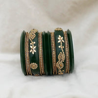 Sejal Green Color Austrian Stone Bangle Set  - 1403759B