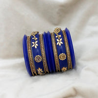 Sejal Blue Color Austrian Stone Bangle Set  - 1403759E