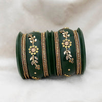 Sejal Green Color Austrian Stone Bangle Set  - 1403760B