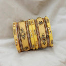 Sejal Yellow Color Austrian Stone Bangle Set  - 1403761J
