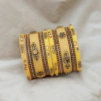Sejal Yellow Color Austrian Stone Bangle Set  - 1403761J