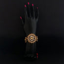 Kriaa Gold Plated Brown Austrian Stone And Kundan Adjustable Bracelet