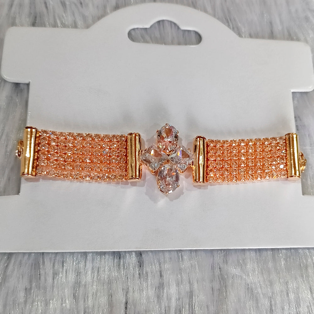 Kriaa Austrian Stone Gold & Silver Plated Bracelet