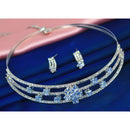 Mahavir Silver Plated Austrian Stone Necklace Set
