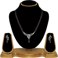 Tip Top Fashions AD Stone Black Beads Mangalsutra Set - 1500617
