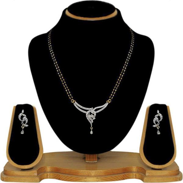 Tip Top Fashions AD Stone Black Beads Mangalsutra Set - 1500617