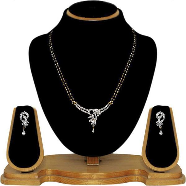 Tip Top Fashions AD Stone Black Beads Mangalsutra Set - 1500618