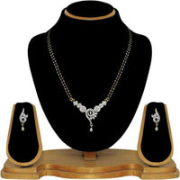 Tip Top Fashions AD Stone Black Beads Mangalsutra Set - 1500620
