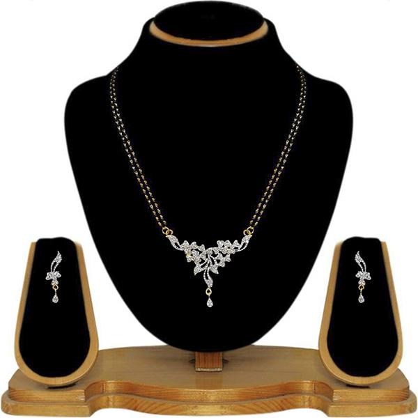 Tip Top Fashions AD Stone Black Beads Mangalsutra Set - 1500621