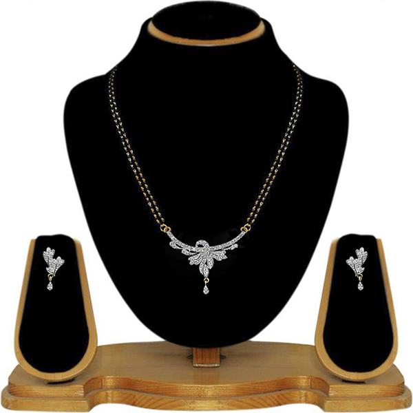 Tip Top Fashions AD Stone Black Beads Mangalsutra Set - 1500623