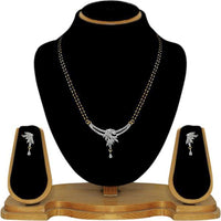 Tip Top Fashions AD Stone Black Beads Mangalsutra Set - 1500624
