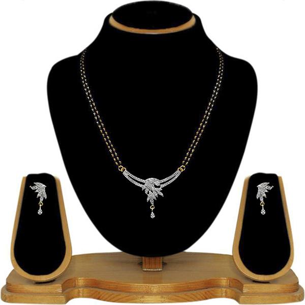 Tip Top Fashions AD Stone Black Beads Mangalsutra Set - 1500624