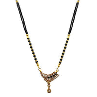 Kriaa Gold Plated White Austrian And Beads Mangalsutra - 1500674