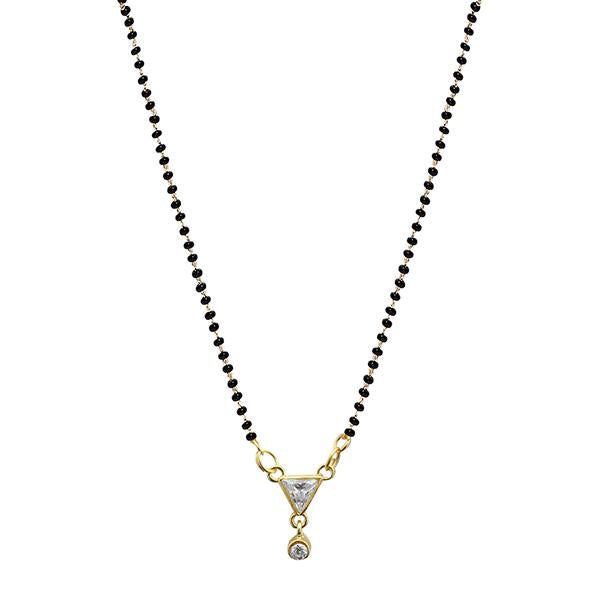Kriaa Gold Plated White Austrian Mangalsutra - 1500681