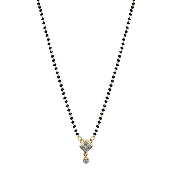 Kriaa Gold Plated White Austrian Mangalsutra - 1500683