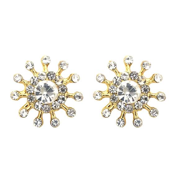 Kriaa White Austrian Stone Gold Plated Stud Earrings - 1501310