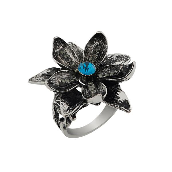 Urthn Stone Floral Design Rhodium Plated Ring - 1501859_17