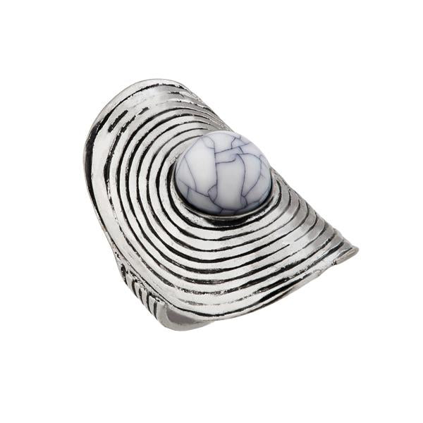 Urthn Rhodium Plated White Stone Ring - 1501862D_17