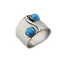 Urthn Rhodium Plated Blue Stone Ring - 1501866A_17