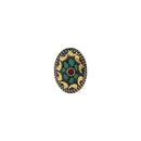 Urthn Green Resin Stone Gold Plated Adjustable Ring - 1501884C