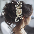 Apurva Pearls Gold Plated Austrian Stone Pearl Hair Brooch - 1502064A