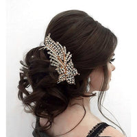 Apurva Pearls White Austrian Stone Gold Plated Hair Brooch - 1502070A