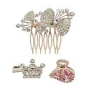 Apurva Pearls Austrian Stone Gold Plated  Hair Brooch With Clip - 1502071A