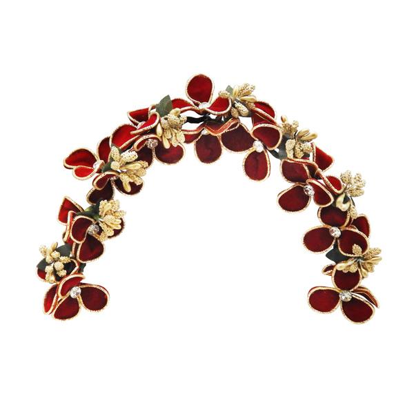 Apurva Pearl Austrian Stone Floral Design Hair Brooch - 1502230C