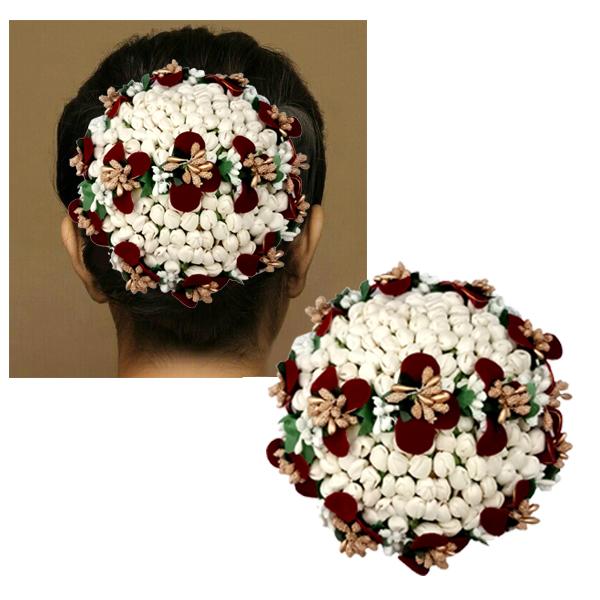 Apurva Pearls Multi Floral Hair Brooch - 1502248C