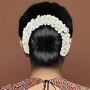 Tip Top Fashions Austrian Stone White Floral Hair Brooch - 1502299C