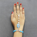 Tip Top Fashions White Kundan Stone Gold Plated Hand Harness - 1502326L