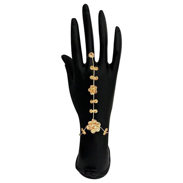 Urthn Brown Austrian Stone Gold Plated Hand Harness - 1502385A