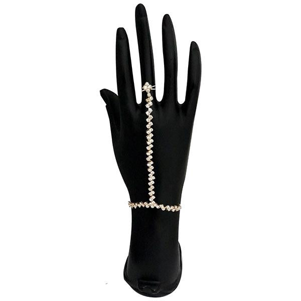 Tip Top Fashions Gold Plated Austrian Stone Hand Harness - 1502389B