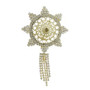 Kriaa Gold Plated Austrian Stone Saree Pin Brooch - 1502804