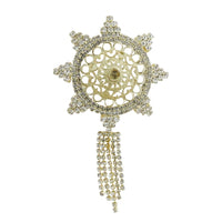 Kriaa Gold Plated Austrian Stone Saree Pin Brooch - 1502804