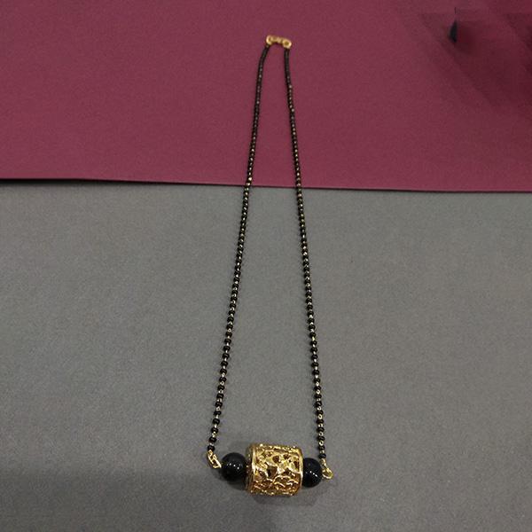 Kriaa Black Beads Gold Plated Mangalsutra - 1503020