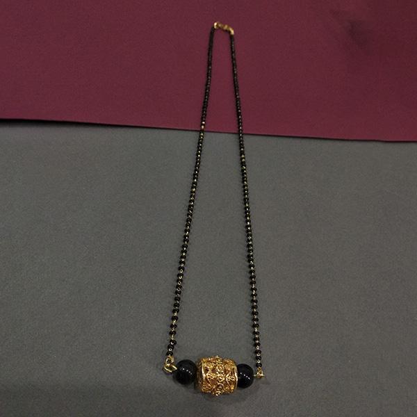 Kriaa Black Beads Gold Plated Mangalsutra - 1503023