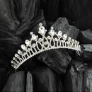 Kriaa Gold Plated White Austrian Stone Crown - 1503609A