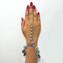 Jeweljunk Oxidised Silver Plated Hand Harness - 1503717