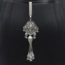 Jeweljunk Oxidised Plated White Kundan Challa -1503811