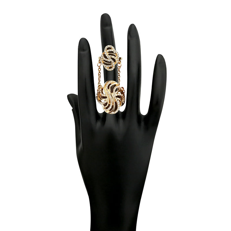 Kriaa Silver Plated Double Ring