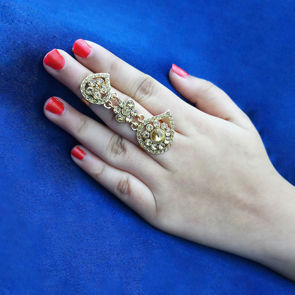 Kriaa Gold Plated Double Ring