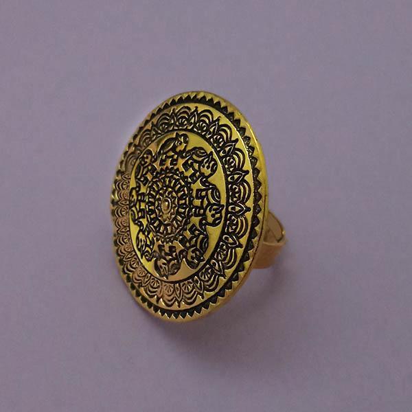 Urthn Antique Gold Plated Adjustable Finger Ring - 1504734A