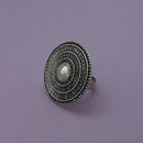 Urthn Silver Plated Adjustable Finger Ring - 1504735B