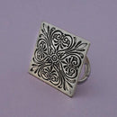 Urthn Antique Silver Plated Adjustable Finger Ring - 1504740B