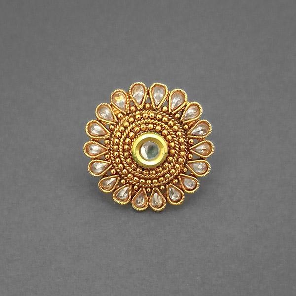 Utkrishtt AD Stone Kundan Adjustable Finger Ring - 1504765